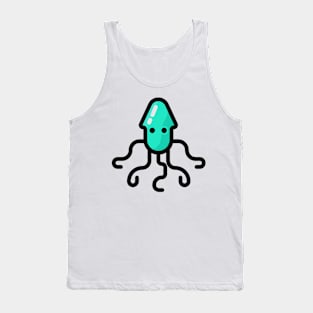 Swimming Octopus Squid Blue Tank Top